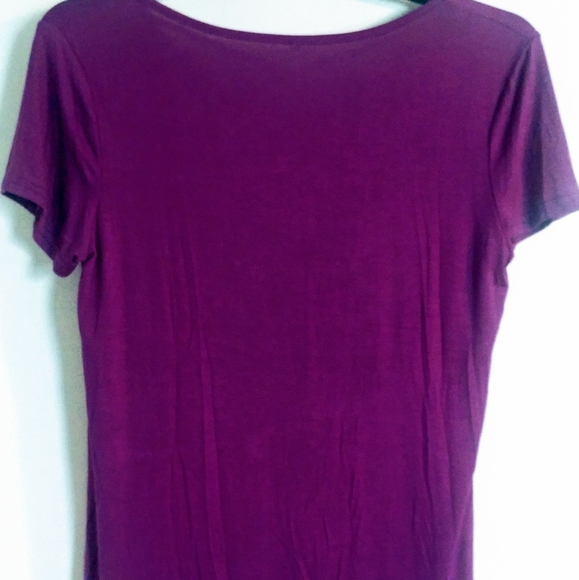 Ladies Purple Criss Cross V-Neck Top SZ Large - Picture 5 of 7